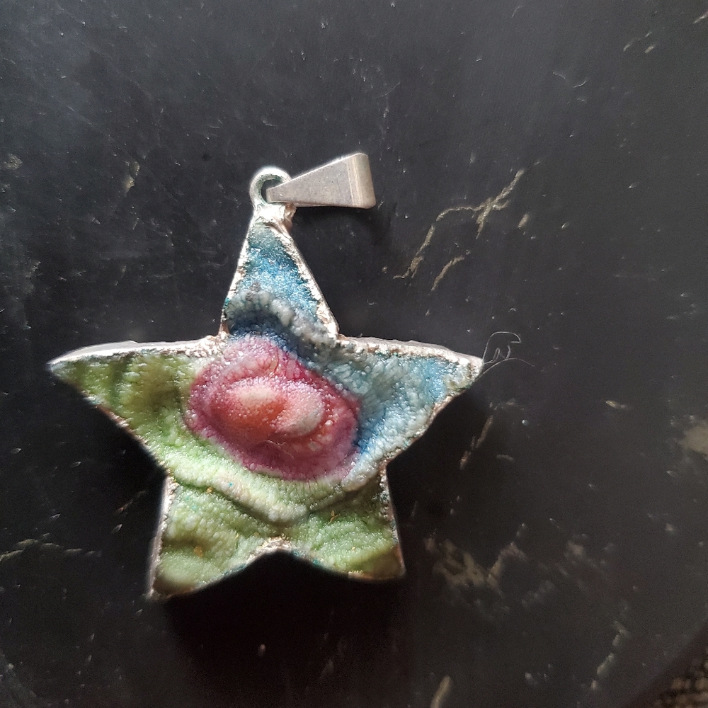 Star pendant - druzy quartz